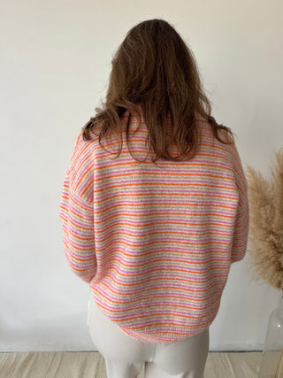 Pink orange soft polo knit
