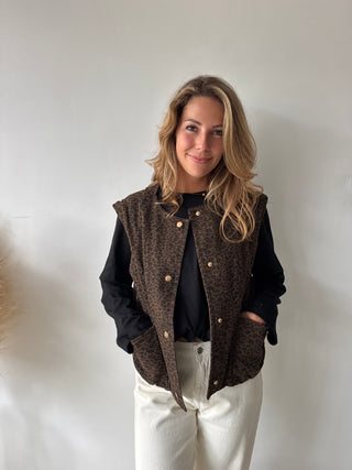 Leopard sleeveless vest