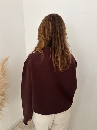 Brown pocket soft knit