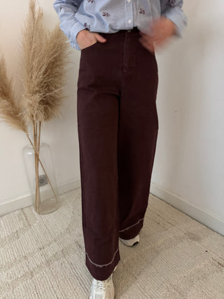 Burgundy wide jeans