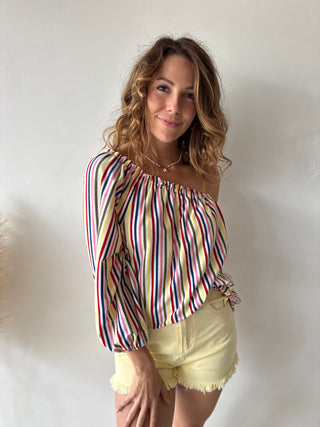 Colorful one shoulder top
