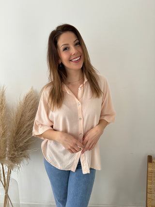 Linnen summer abricot blouse