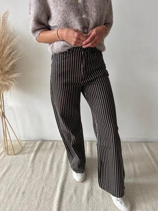 Brown striped pants
