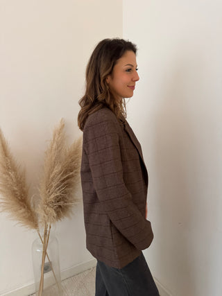 Brown check blazer