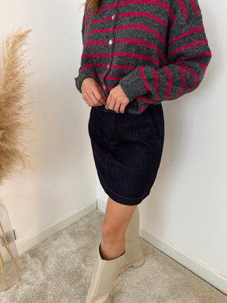 Dark blue denim skirt