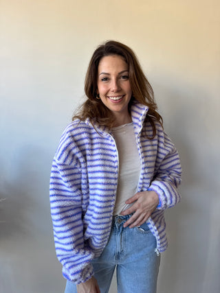 Lila blue striped zipper vest