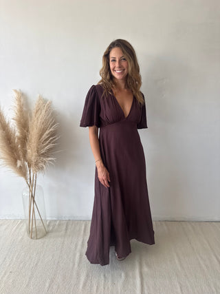 Soft brown maxi dress