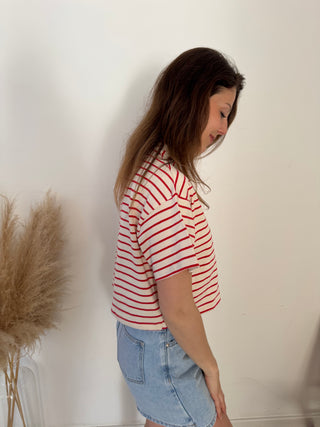 Red striped t-shirt