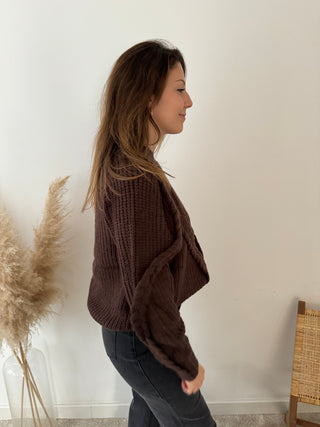 Brown cable knit