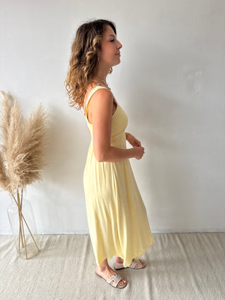 Yellow midi dress