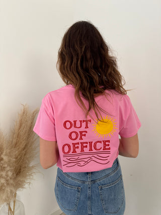 Out of office pink t-shirt