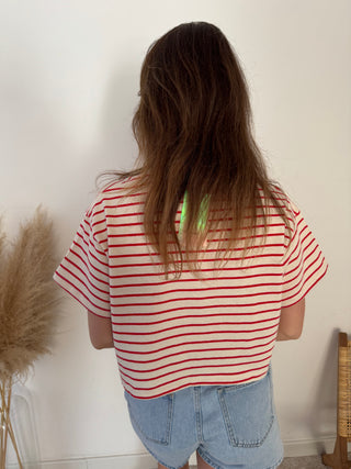Red striped t-shirt