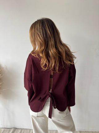 Burgundy knot back longsleeve
