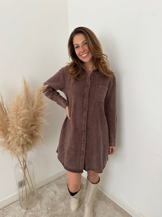 Brown denim dress