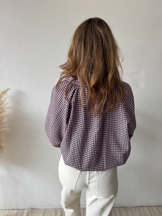 Violet checked blouse