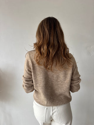 Taupe button scarf knit