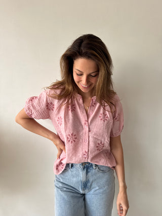 Pink flowered top