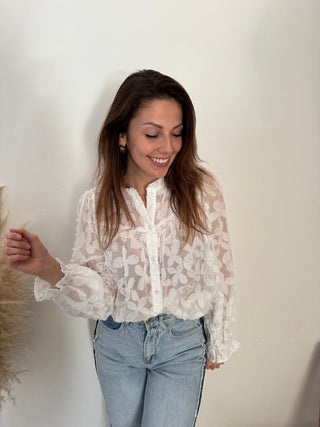 White flowered blouse