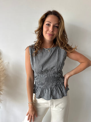 Black vichy top