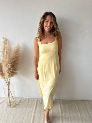 Yellow midi dress