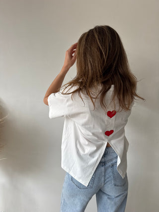 Hearts details white tee