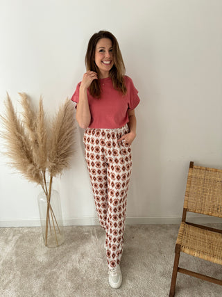 Terracotta printed pants