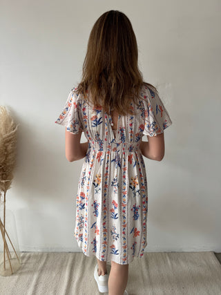 Peach blue summer dress