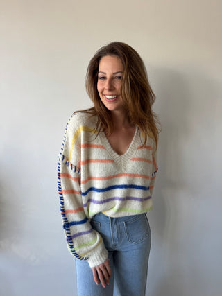 Colorful striped soft knit