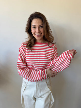 Pink mommy striped sweater
