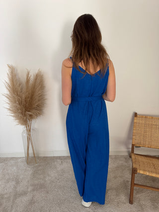 Blue flowy jumpsuit