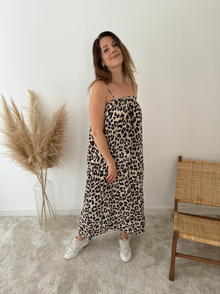 Leopard flowy maxi dress