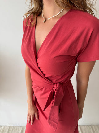 Terracotta knot split dress