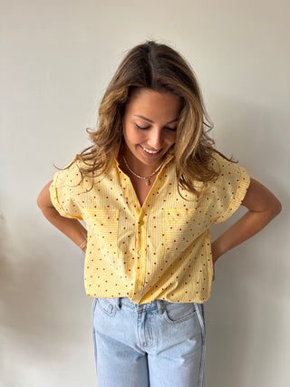 Red hearts yellow shirt