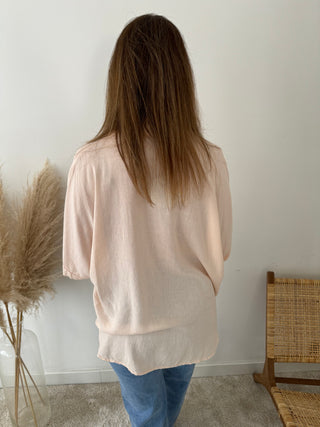 Linnen summer abricot blouse