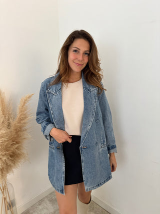 Blue vintage denim blazer