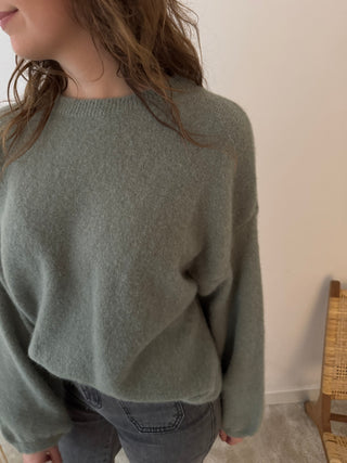 Olive alpaca knit