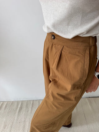 Camel barrel pants