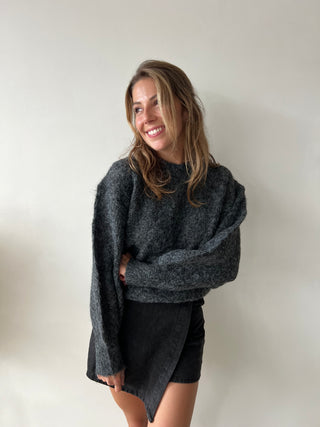 Dark grey autumn knit