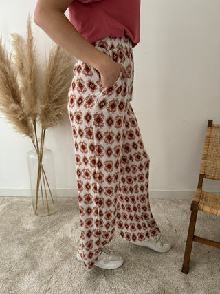 Terracotta printed pants