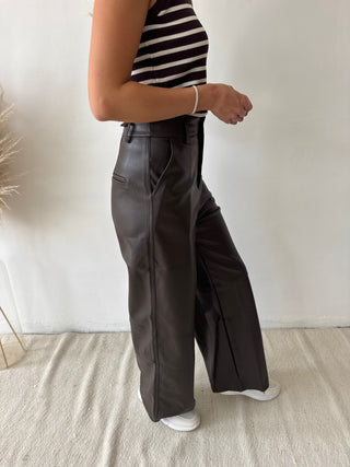 Brown leather pants