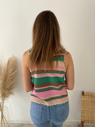 Colorful crochet top