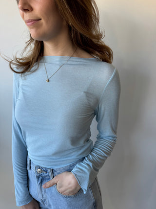 Soft blue cashmere top