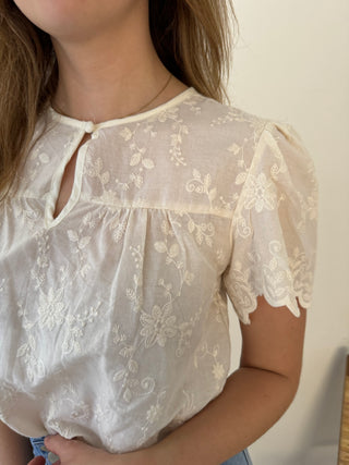 Beige flowered blouse