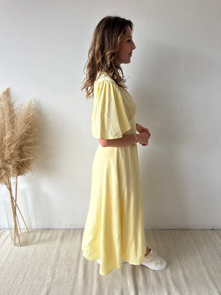 Soft yellow maxi dress