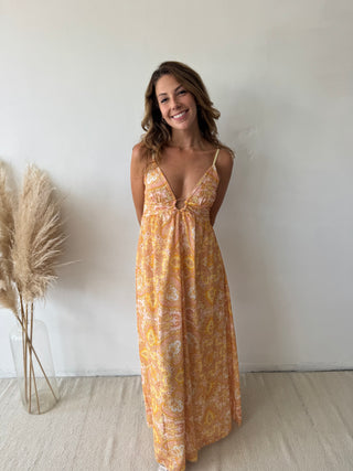 Yellow bohemian dress