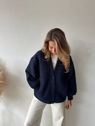 Navy teddy vest