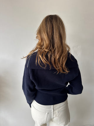 Navy zipper knit