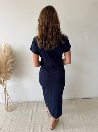 Navy knot dress