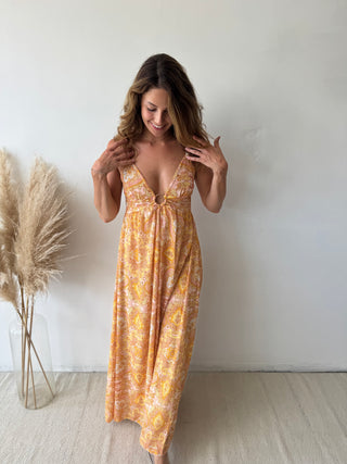 Yellow bohemian dress