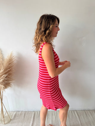 Fuchsia striped dress